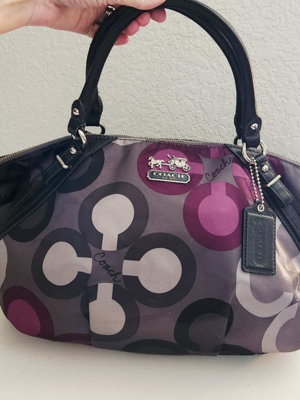 Coach Madison Clover Sophia Satchel Tote Bag Purse